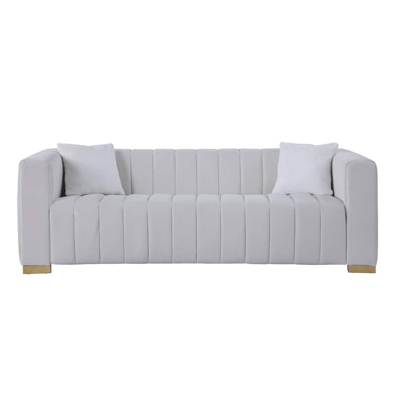 A modern channel sofa take on a traditional Chesterfield,3 seater