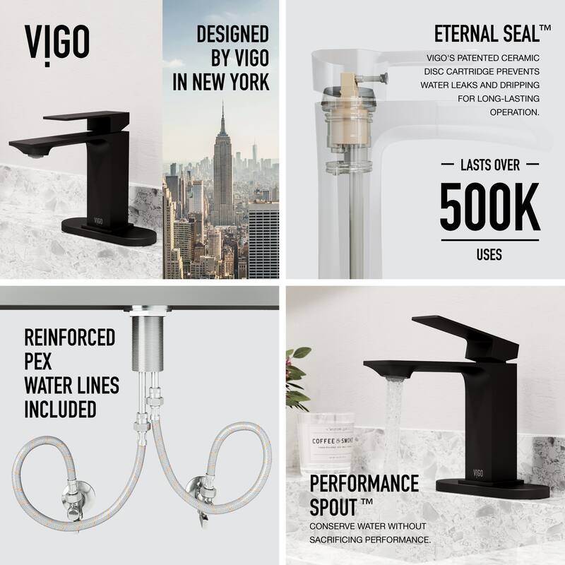 VIGO Dunn 6" H Single Handle Single Hole Bathroom Faucet