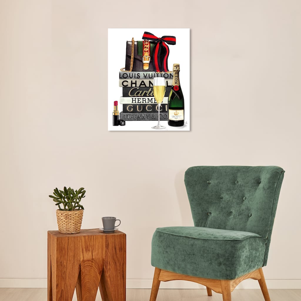 Wynwood Studio Fashion and Glam Ira Comleva - Fashionista Noir Books Black and Glam Wall Art Canvas Print