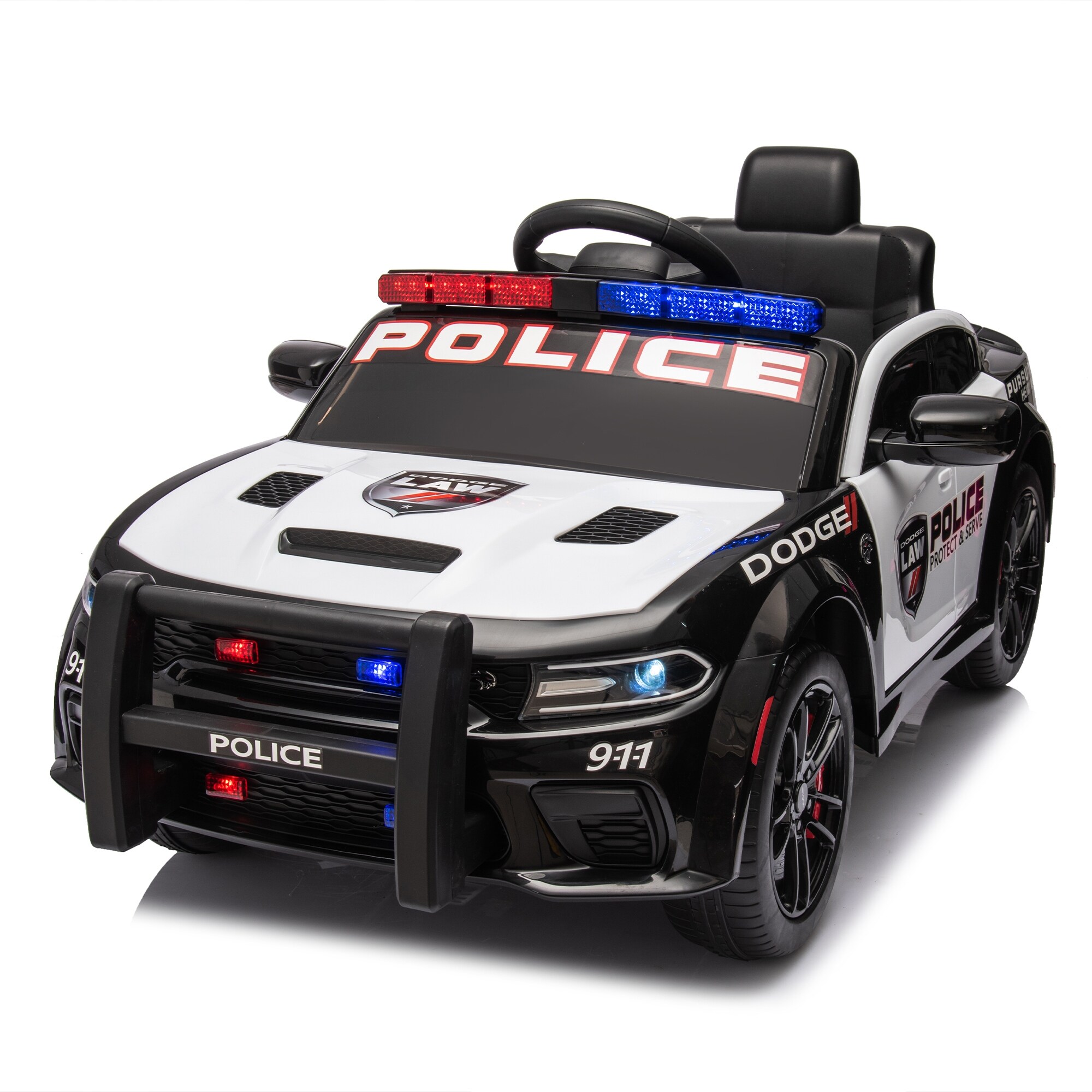 12V Licensed Dodge Charger Kids Ride On Police Car with Remote Control Bluetooth MP3 and LED Lights Bed Bath Beyond 41582665
