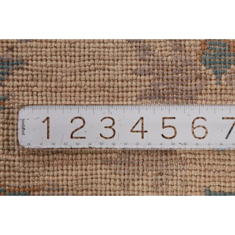 Hand Knotted Oriental 100% Wool Carpet Transitional All-Over Beige & Ivories Oushak Area Rug - 8' 5'' X 6' 6''