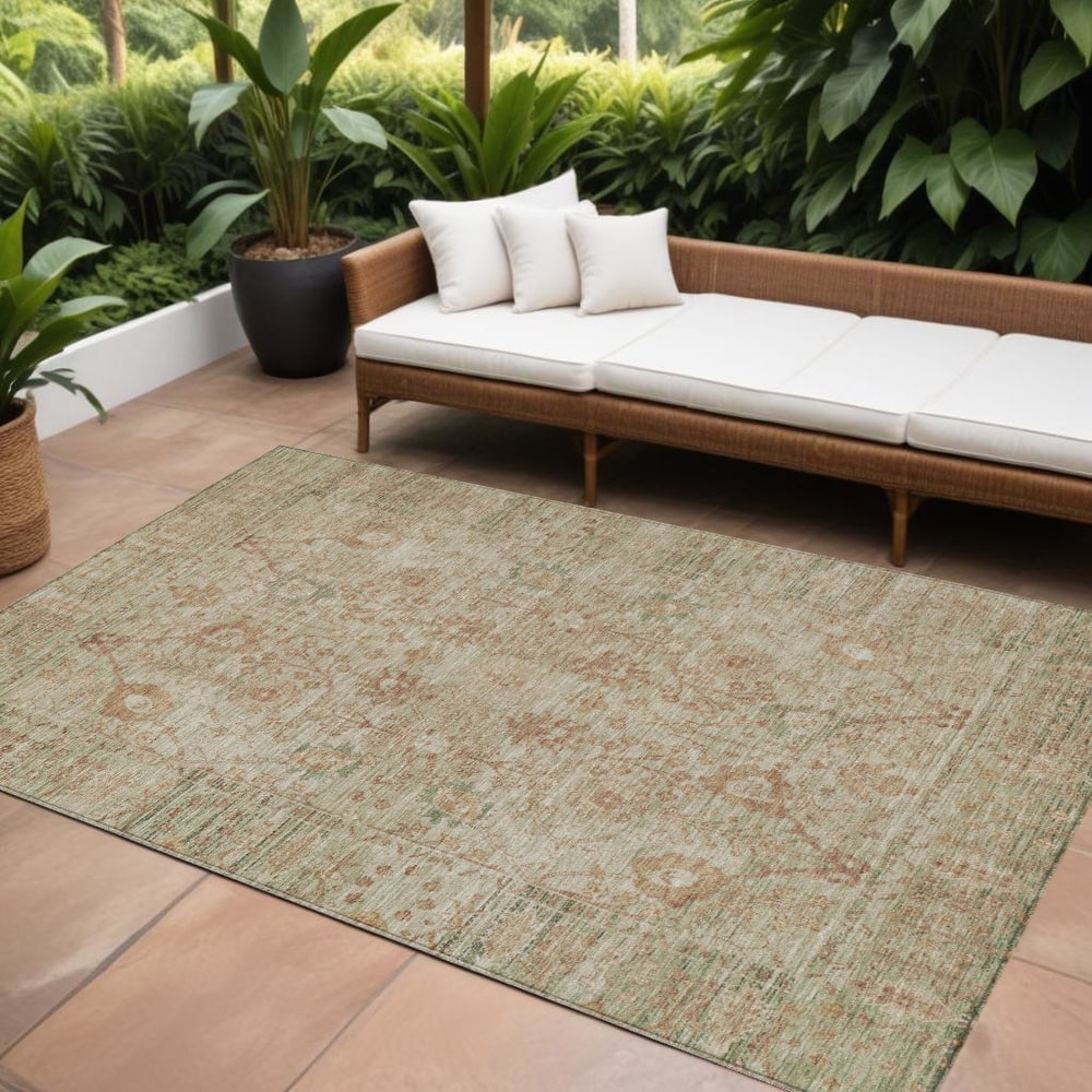 HomeRoots Oriental Traditional Rectangle Outdoor Rug