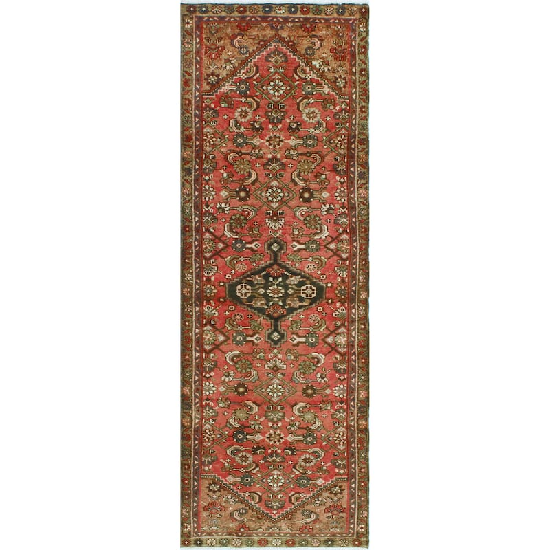 Fine Vintage Distressed Lylah Rust/Charcoal Runner - 3'2" x 9'3"