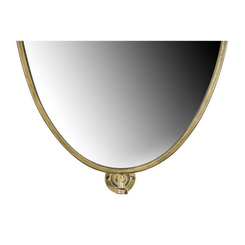 27" Metal Pivoting Oval Wall Mirror - Antique Gold