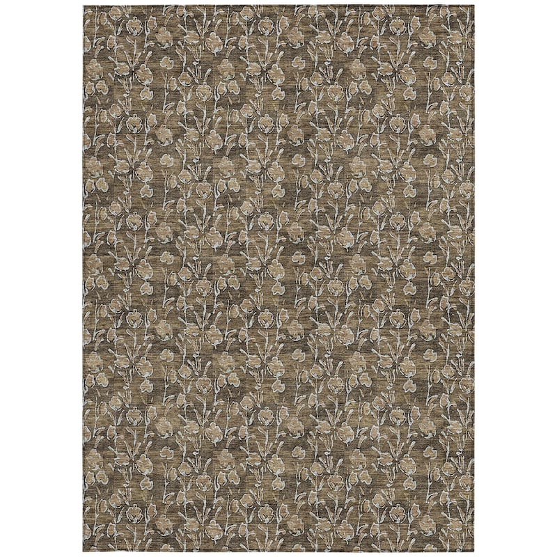 HomeRoots Floral Transitional Rectangle Outdoor Rug