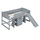 preview thumbnail 5 of 16, Multiple Functions Bed,Low Study Twin Loft Bed with Chair and Rolling Portable Desk