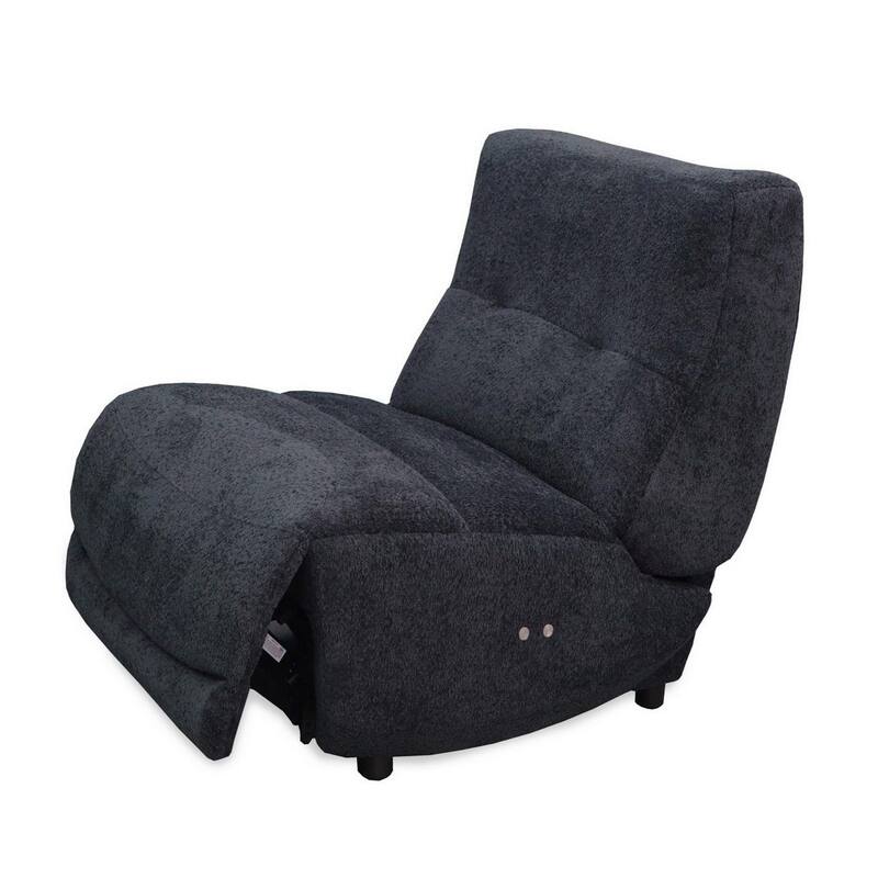 Ani 43 Inch Small Power Electric Recliner Chair, Modern Dark Gray, Black