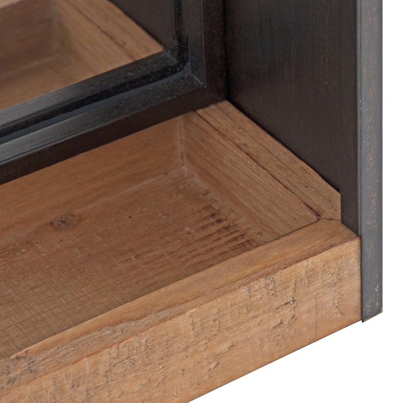 Kate and Laurel Mehta Wood and Metal Shelf Mirror
