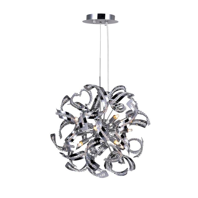 Swivel 12 Light Chandelier With Chrome Finish - Chrome