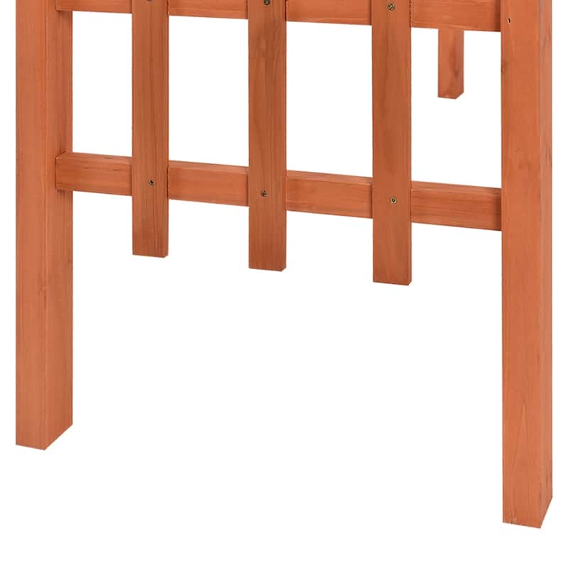 84.5" Outdoor Wood Arbor Natural Finish Arch Trellis Pergola Lattice