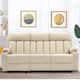 MCombo Electric Power Reclining Sofa with Heat & Massage, Faux Leather 6095/6075/6077