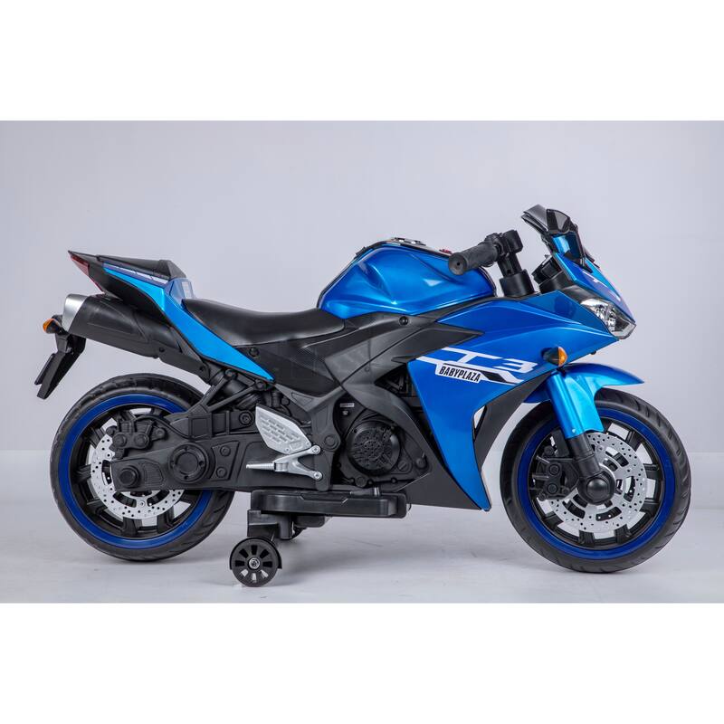 Kids Electric 12V Ride-On Motorcycle with Hand Drive, LED Wheels, and Built-in Music, Perfect Gift for Ages 3-6