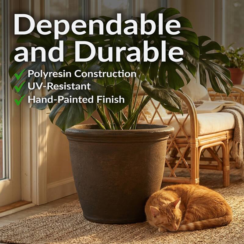 Sunnydaze Anjelica Outdoor Flower Pot Planter - 20-Inch - 4-Pack - Rust - 20 in