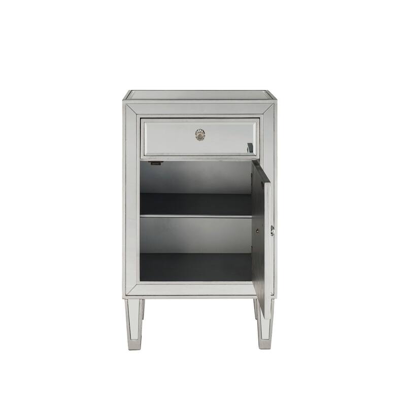 Reflexion Collection Rosa 18-inch Wide Mirrored 1-drawer Nightstand