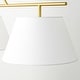 preview thumbnail 8 of 9, 61 in. 3-Light Transitional Brushed Gold Linear Chandelier with White Fabric Shades - 61.0 in. W x 15.7 in. D x 25.2 in. H