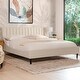 preview thumbnail 1 of 202, Aspen Mid-Century Modern Performance Fabric Low Profile Upholstered Platform Bed