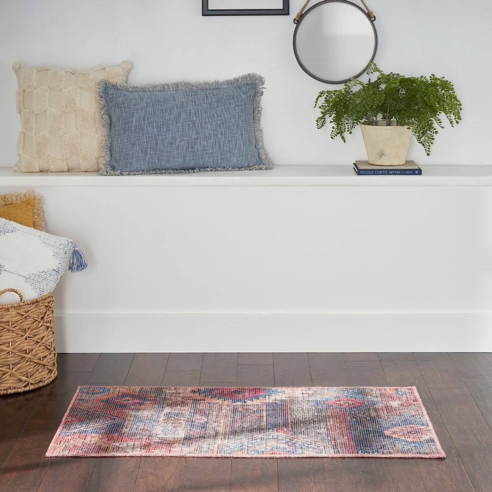 New Concept Washables Southwestern Machine Washable Area Rug