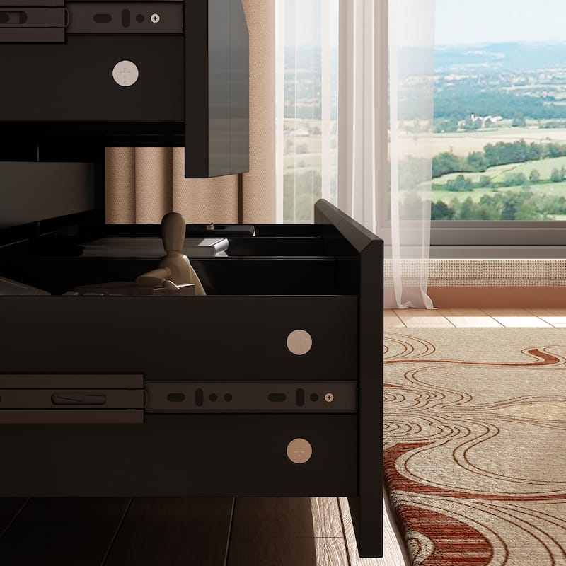 Modern Dresser for Bedroom 9 Drawers Wood Dresser Chest of Drawers