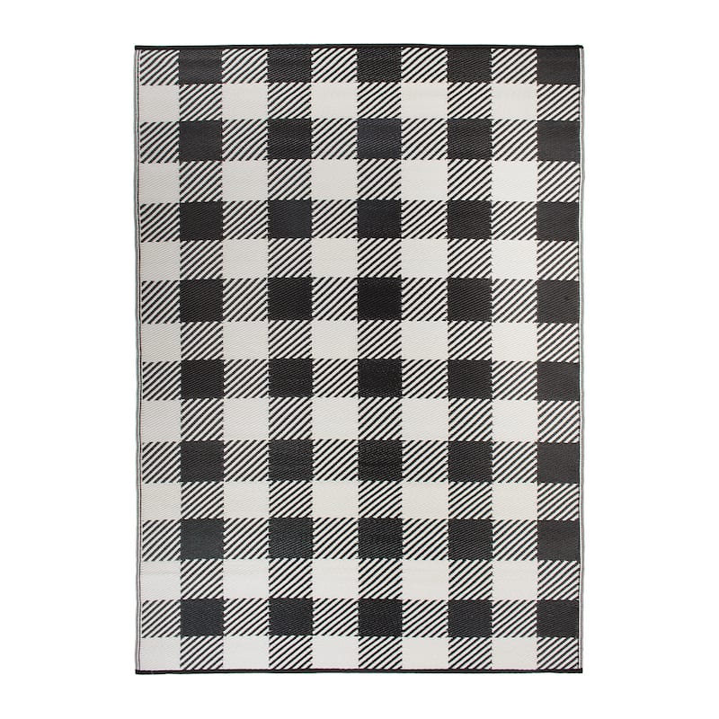 Buffalo Plaid Reversible Plastic Outdoor Rugs