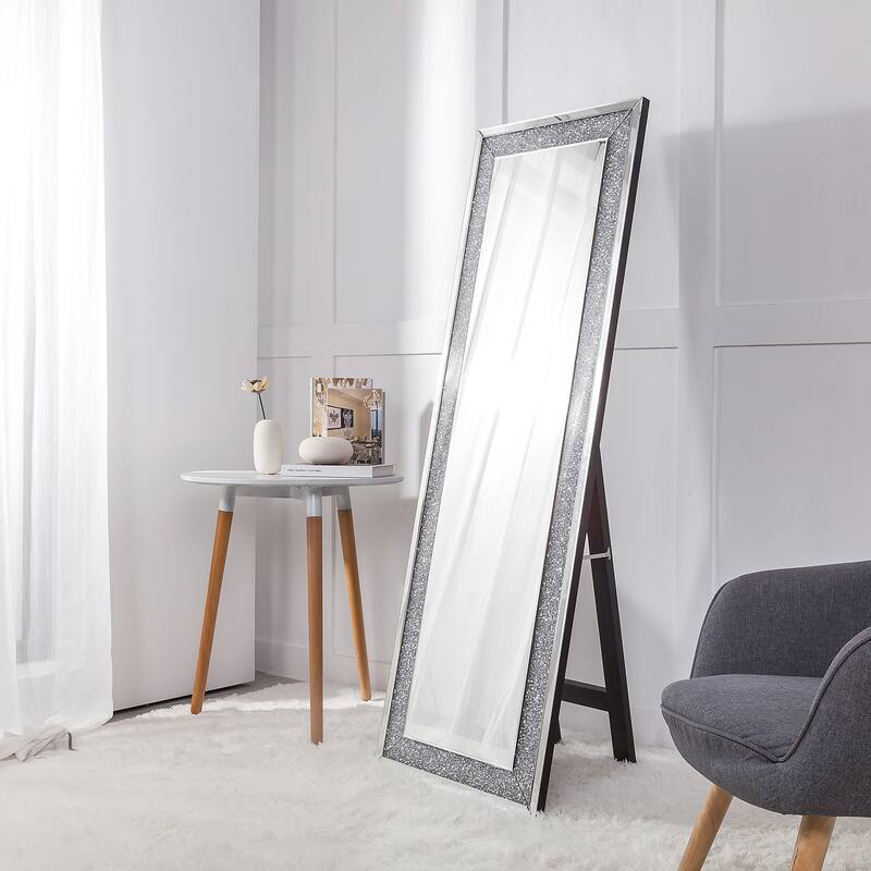 Full Length Floor Mirror - Luxury Crystal Surround Full Body Mirror