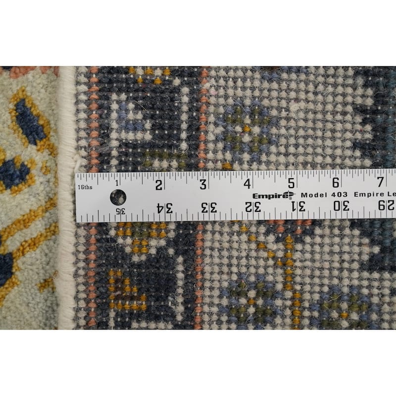 Hand-knotted Traditional Wool Multi-Colored Geometric Area Rug Oriental Carpet - 8' 2'' X 2' 6''