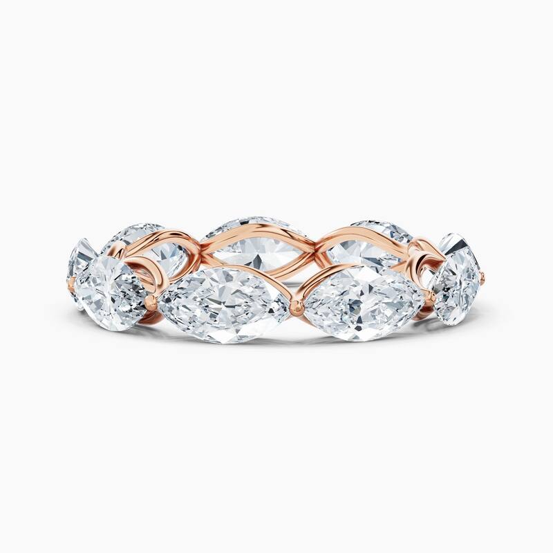 Auriya 14k Gold Marquise East-West Lab Grown Diamond Eternity Band 1.50 - 6.00 ct. tw. (F-G, VS) - 4.50 ct. wt. - 8 - Rose