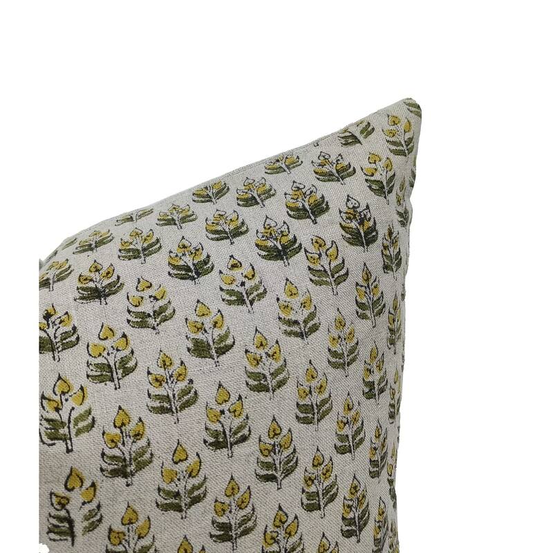Fabdivine Linen Farmhouse Block print pillow Cover