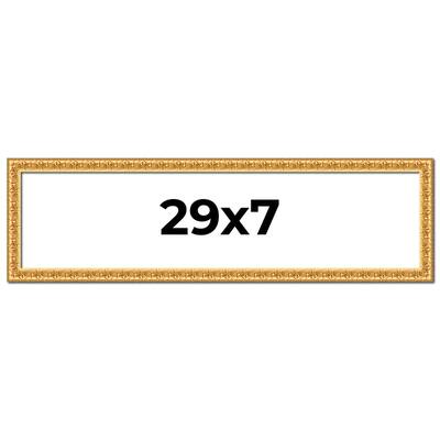 29x7 Frame Gold Real Wood Picture Frame Width 1 inches | Interior