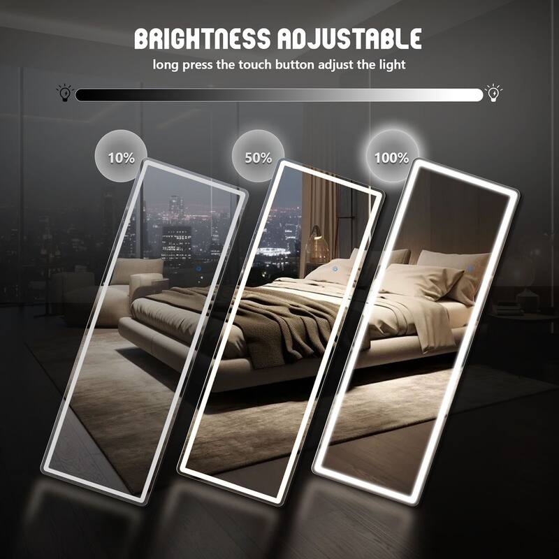 LED full-length mirror and adjustable touch sensor
