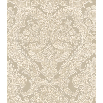 Seabrook Designs Olivas Damask Unpasted Wallpaper