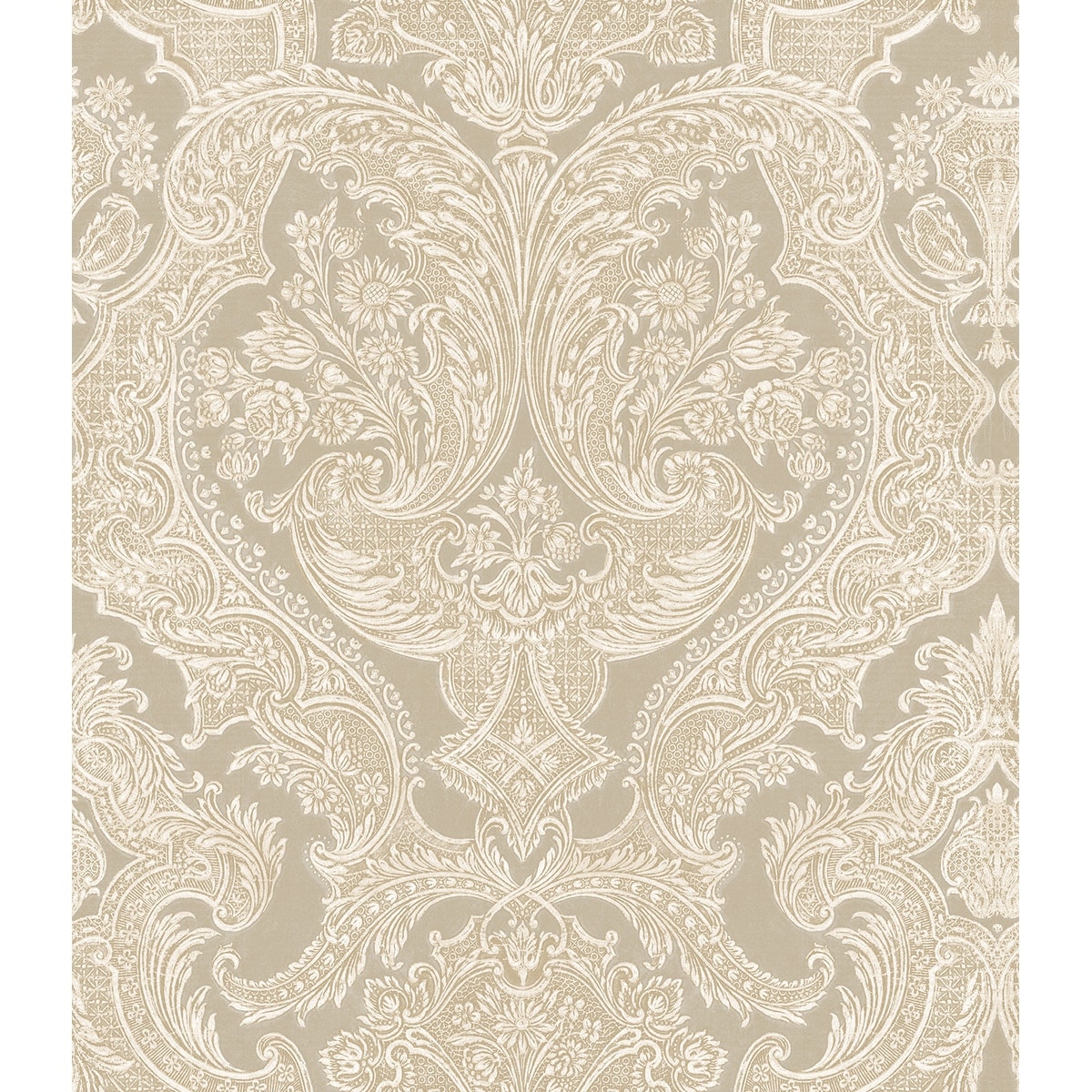 Seabrook Designs Olivas Damask Unpasted Wallpaper