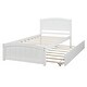 preview thumbnail 5 of 7, White Twin Size Platform Bed With Trundle