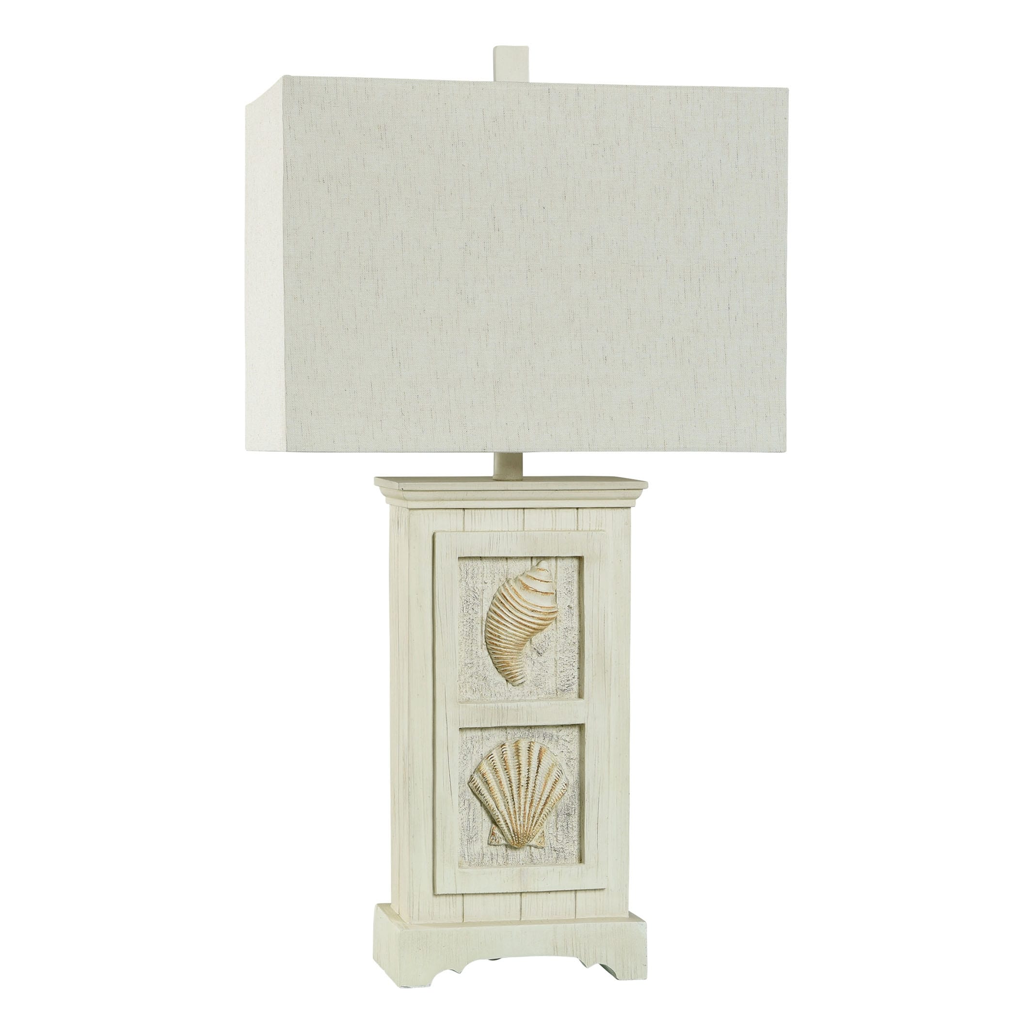 StyleCraft Plank Cream - Poly Table Lamp - Beige Shade