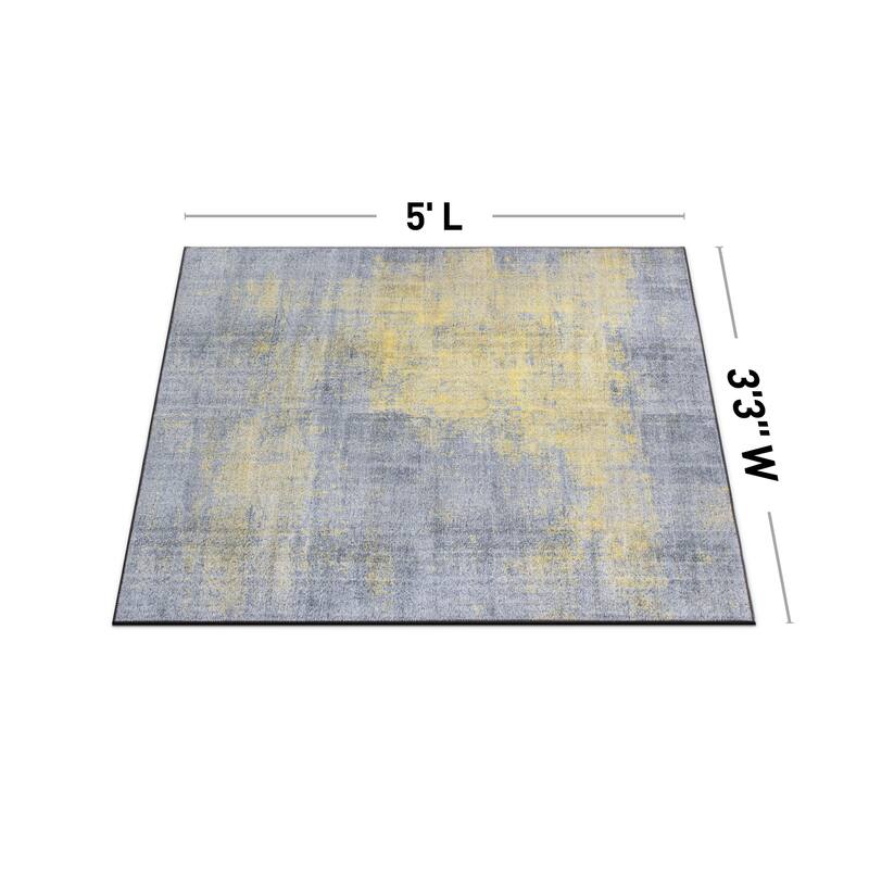 Contemporary Abstract Machine Washable Area Rug