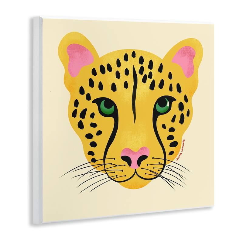 Stupell Modern Wild Cheetah Face Wall Plaque Art Design By Carrie Cantwell