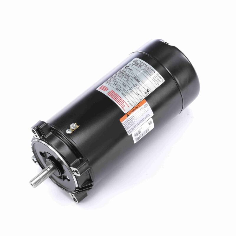 1 HP Black and Silver Key Shaft Pool Pump Motor, 1.5 SF
