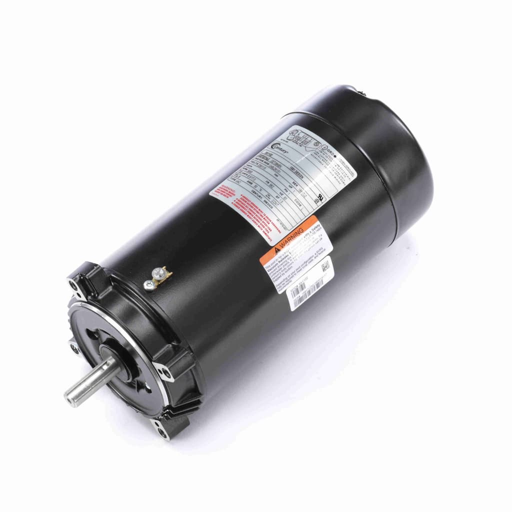 1 HP Black and Silver Key Shaft Pool Pump Motor, 1.5 SF
