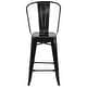 preview thumbnail 53 of 97, 24'' High Metal Indoor-Outdoor Counter Height Stool with Back