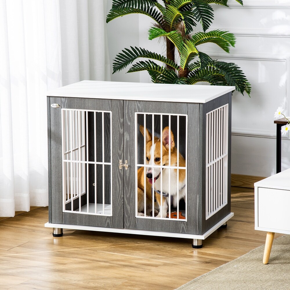 grey dog crate