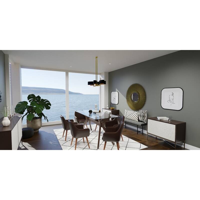 Madden 6-Light Aged Brass Linear Chandelier