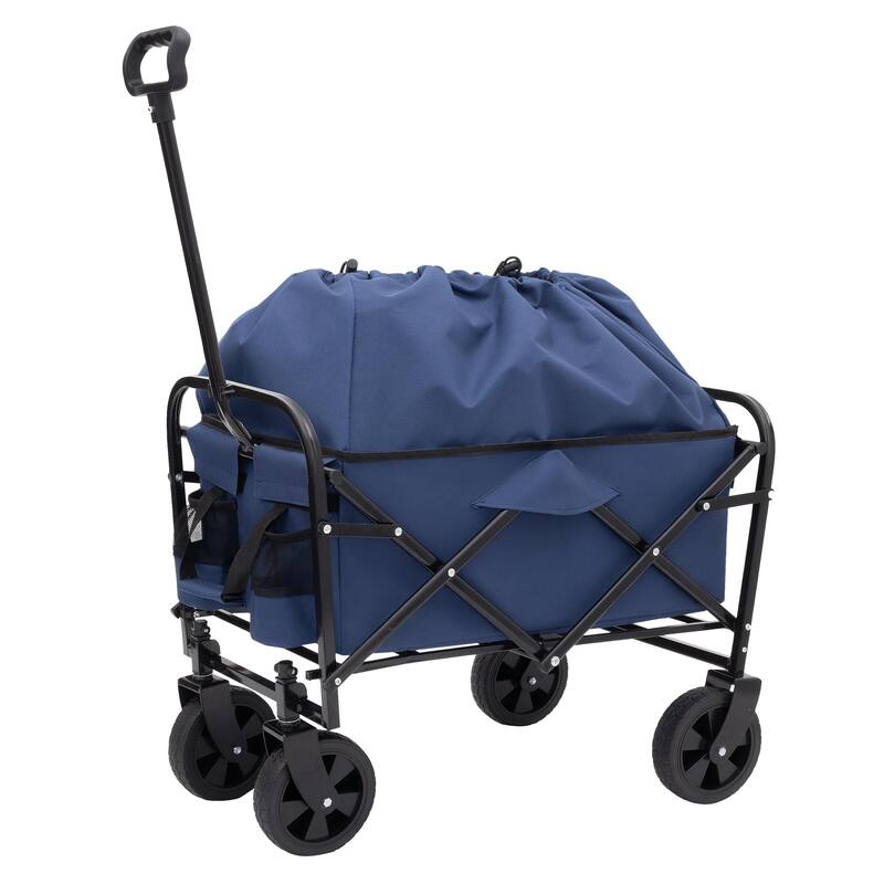 Minimeetall Extention Collapsible Foldable Wagon Cart with strapping system Beach Wagon Utility Wagon Grocery Cart