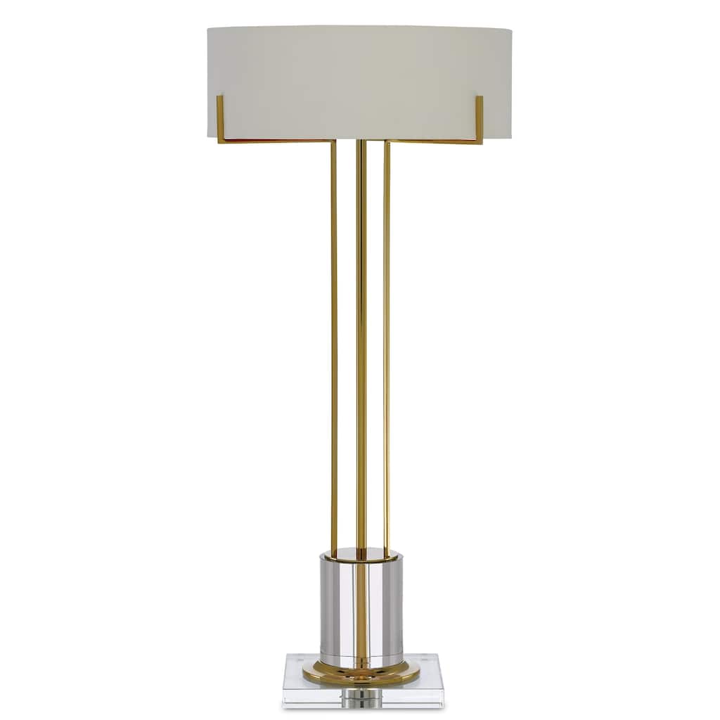 Currey & Company Winsland Brass Table Lamp - 31.5"h x 14"w x 14"d