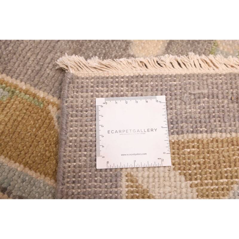 ECARPETGALLERY Hand-knotted Modern Oushak Dark Grey Wool Rug - 9'9 x 13'9