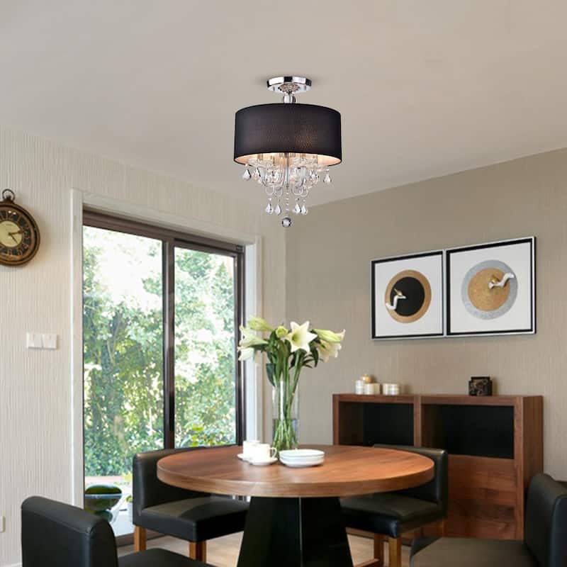 Antal 4-Light Black Semi-Flush Mount - Chrome Finish