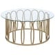 preview thumbnail 1 of 1, Monett Round Glass Top Coffee Table Chocolate Chrome Glass - Chocolate Chrome and Clear
