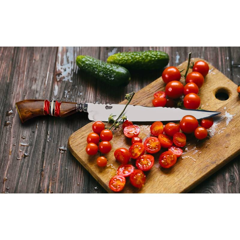 Brazilian Flame Treasure Luxor Polished 10-inch Stainless Steel Knife - N/A