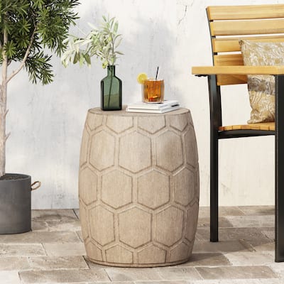 Aranda Outdoor Lightweight Concrete Side Table by Christopher Knight Home