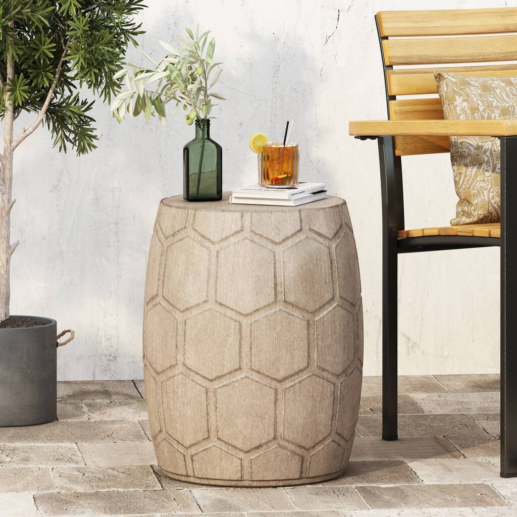 Outdoor LightWeight Concrete Side Table - 15.43