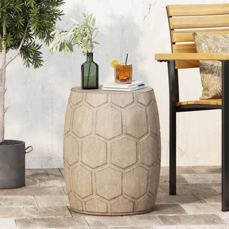 Outdoor LightWeight Concrete Side Table - 15.43 - 15.43