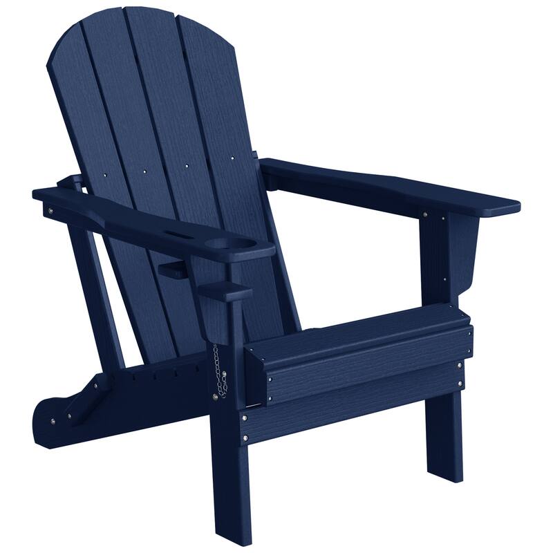 Polytrends Alvaro Outdoor Adirondack Chair with Cup Holder (Set of 2)